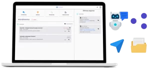 Notebook exibindo a interface da solução digital Gestão de Atendimento ao Cliente