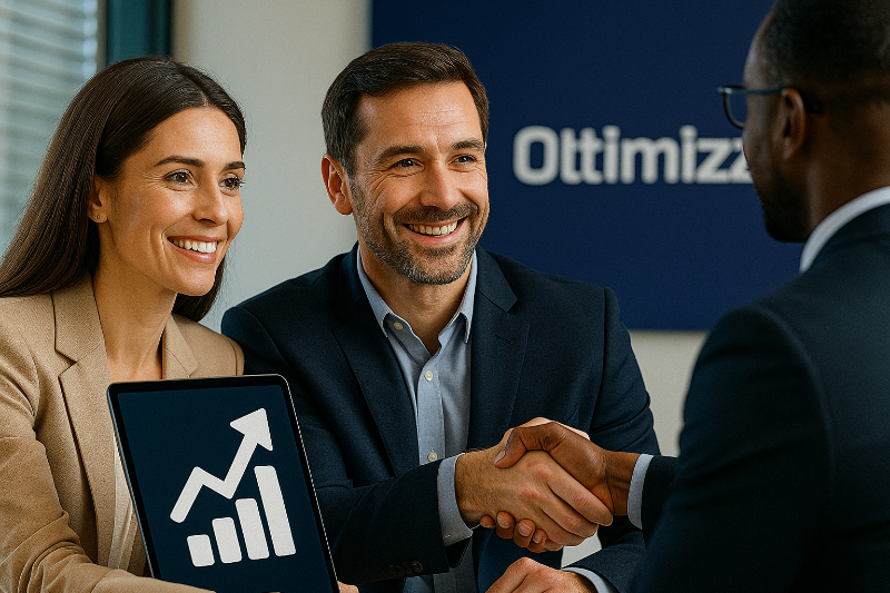 Equipe de consultores contábeis em reunião com laptop e gráficos mostrando análise de dados e planejamento estratégico