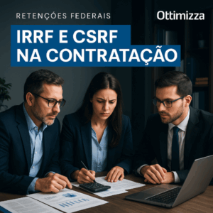 Fluxograma detalhado mostrando fluxo de informações e responsabilidades entre setores financeiros e contábeis de uma empresa para retenções de IRRF e CSRF na contratação de serviços