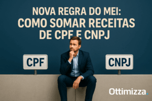 Ilustração hiper-realista de documentos fiscais, calculadora e notas fiscais com gráficos financeiros ao fundo