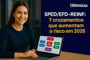 Computador exibindo tabelas e gráficos de auditoria digital para controle fiscal