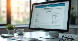 Tela digital com formulário eletrônico para informar beneficiários finais em fundo de investimento no computador
