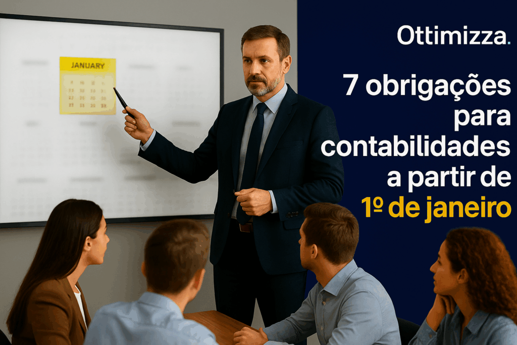 Equipe contábil analisando reformas tributárias em reunião com gráficos digitais