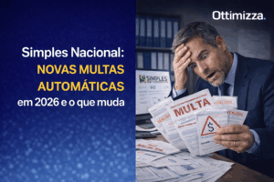 Contador analisando prazos fiscais do Simples Nacional em tela com alerta de multa automática