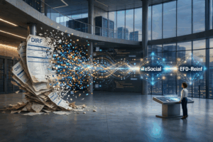 Equipe contábil analisando dados da DIRF eSocial e EFD-Reinf em painel financeiro digital