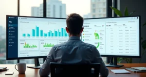 Contador analisa painel digital com saldos e créditos de IBS em tempo real