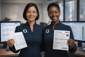 Conciliação financeira automática com agente de IA em tela dividida