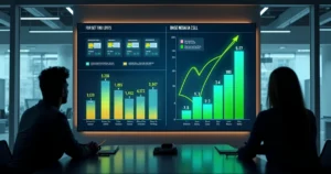Gráficos tributários digitais sendo reorganizados em balanço positivo