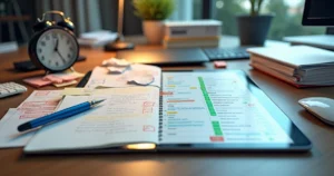 Comparação entre checklist digital em tablet e lista manual em bloco de papel