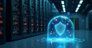 Servidor de contabilidade protegido por barreira digital contra ataques virtuais