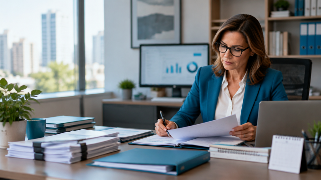 Contadora organiza dados e rotinas digitais para implementar o eSocial em um escritório contábil